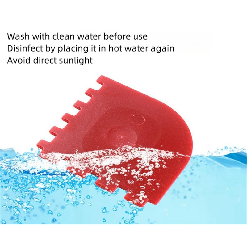 WHTCHSU Durable Grill Pan Scrapers, Red and Black, 4-Pack