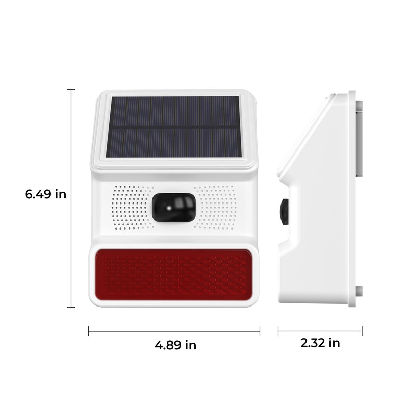 Wireless Smart Outdoor Siren with Solar Wifi Panel motion detector-