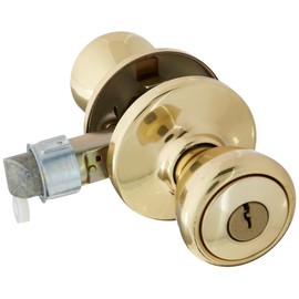Kwikset 94002-825 Mobile Home Entry Lockset, Polished Brass