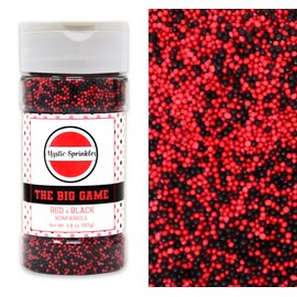 Mystic Sprinkles The Big Game Nonpareil Mix 3.8oz Bottles (Red & Black)