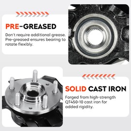 Front Steering Knuckle & Wheel Bearing Hub Assembly for Ford Fusion 2006-2012, Lincoln MKZ 2007-2012, Zephyr 2006, Mercury Milan 2006-2011, 698-409 698409, Left Driver Side