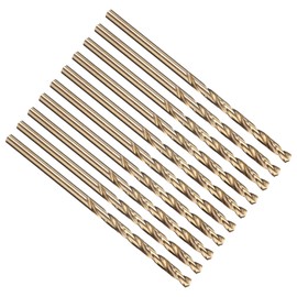 PATIKIL 3.3 mm Drill Bit, M35 HSS Twist Drill, 135° Gold-Plated Steel Drill Bit for Stainless Steel Carbide - Pack of 10