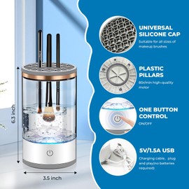 Limpiador Eléctrico De Brochas De Maquillaje Con Tapete, Limpiador Automático De Brochas De Maquillaje Con Carga Usb, Máquina Limpiadora De Brochas De Maquillaje Apta Para Brochas De Maquillaje