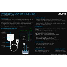 YoLink Water Leak Sensor 3, with Built-in Siren Up to 105dB, Compatible with Alexa and IFTTT - SpeakerHub Included