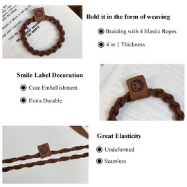 Hair Ties for Thick Hair, Hair Elastic Braids Band for Teen Girls Women Ponytail Holder