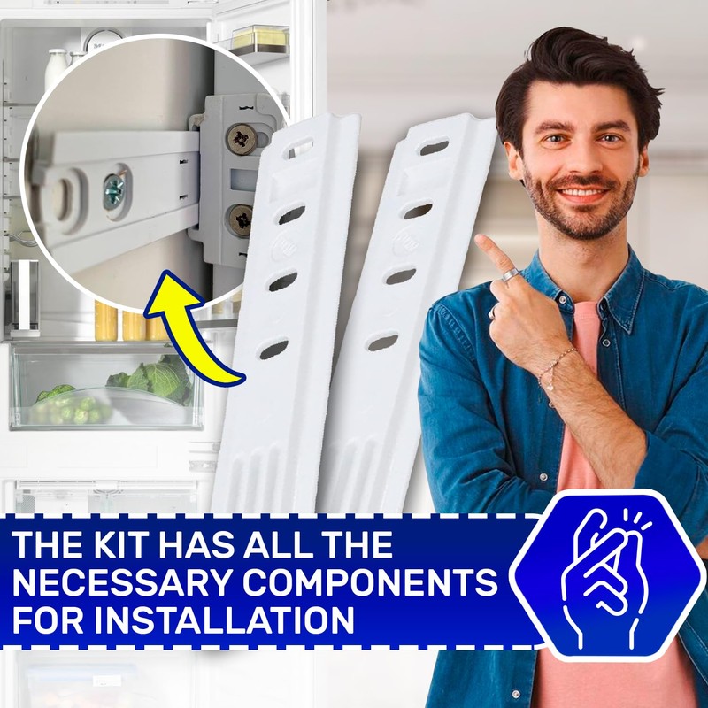 2 Pieces Mounting Set of Integrated Fridge Door Sliders for