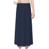 Baby'O Women's Basic Stretch Cotton Knit Panel Maxi A-Line Skirt,