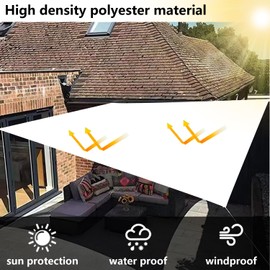 Sonnensegel wasserdicht rechteckig 2x2M, Sonnenschutz Terrasse UV-Schutz, wetterfest, ohne Bohren, 100% Polyester Schattierungsnetz mit Ösen und Seil für Pergola, Anthrazit