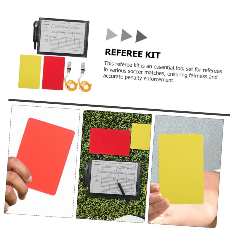 BESPORTBLE Portable Soccer Referee Kit with Red and Yellow Cards