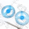 Cretty-Meet 2 PCS 360 Degree Swing Arm Protractor Plastic Circle