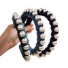 Wiwpar Pearl Headbands Velvet Hair Hoop with Pearls Elegant Pearl