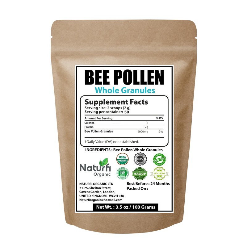 USDA Organic - Bee Pollen Granules | 1000mg Dosage |