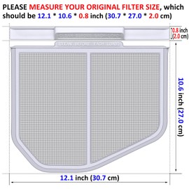 Uszily W10120998 Lint Filter Replacement for Kenmore Maytag Whirlpool Dryers, Upgraded Stainless Steel Mesh Screen, Ultra Durable Lint Trap, Filter Size 12.1 * 10.6 * 0.8 inch (30.7 * 27.0 * 2.0 cm)