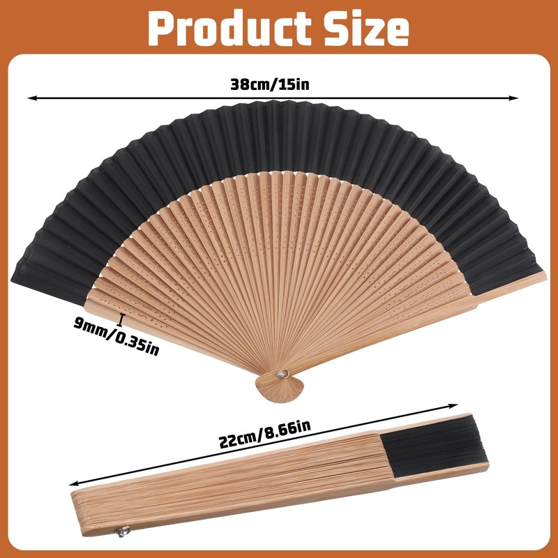 Nogeqi Handheld Folding Fan, Bamboo Foldable Hand Fan for Women