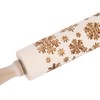 Christmas Wooden Rolling Pins Engraved Embossing Dough Pin with Snowflake