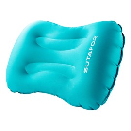 SUTAFOR Inflatable Camping Pillow, Ultralight Travel Pillow, Inflatable Beach Pillow, 73 g Pillow, Portable for Outdoor, Hiking, 41 x 28 cm (Peacock Blue, Pack of 1)