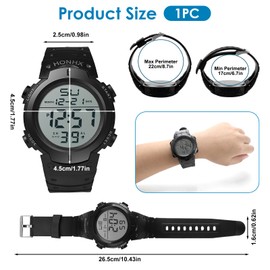 YUEWEESER Mens Digital Sports Watch Women Waterproof Wrist Watches with Large LED Backlight Screen Alarm Date Display for Swimming Training Running Outdoor Indoor Activities