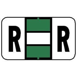 15/16" H x 1-5/8" W Light Green Jeter 15/16" Ringbook Alpha Label 'R' (240/Pack) - TBBS-61538