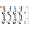 QWORK 3" Boltless Rack Caster Wheels, 8 Pack Storage Shelf