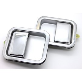 LatchWell PRO-4001006 Exterior Door Handle Pair in Chrome Compatible with Jeep Wrangler TJ & YJ with Full Doors