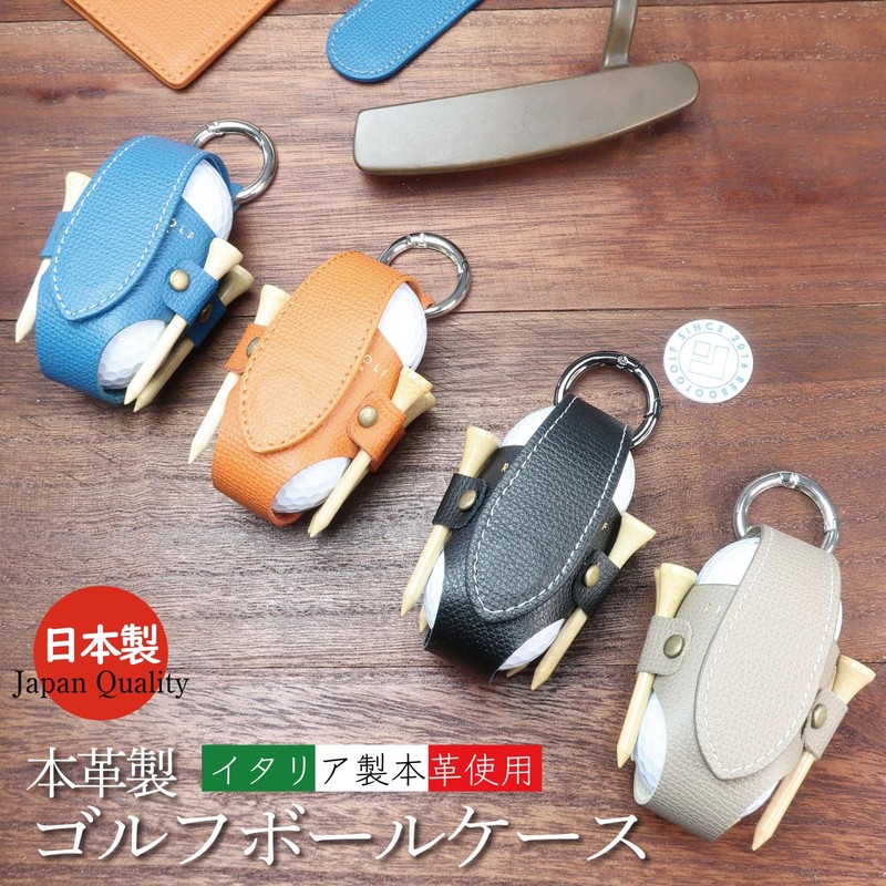 Golf Ball Case Holder Pouch Ball Holder Leather Genuine Leather