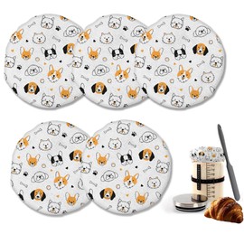 Cloth Covers for Sourdough Starter Jars,Cute Dog Bone Heat Preservation to Increase Fermentation for Bread Sewn Cloth Cover for Sourdough Starter（5 Pack）