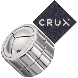 Hanayama Cast Cylinder Puzzle - Level 4 of 6 Difficulty - Includes Crux Sticker