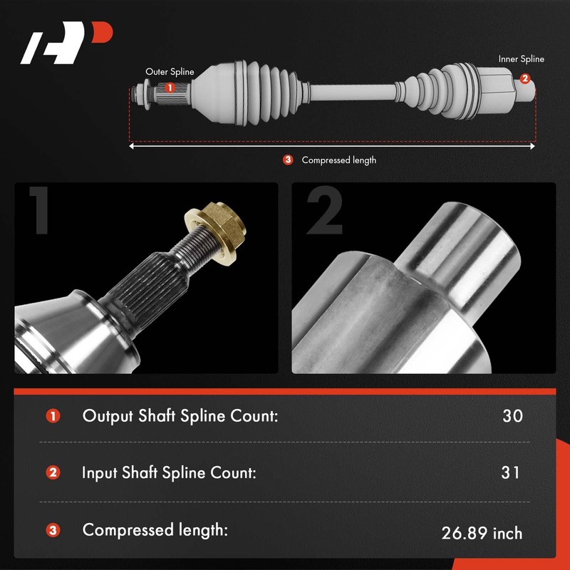 A-Premium CV Axle Shaft Assembly Compatible with Honda Odyssey 2018