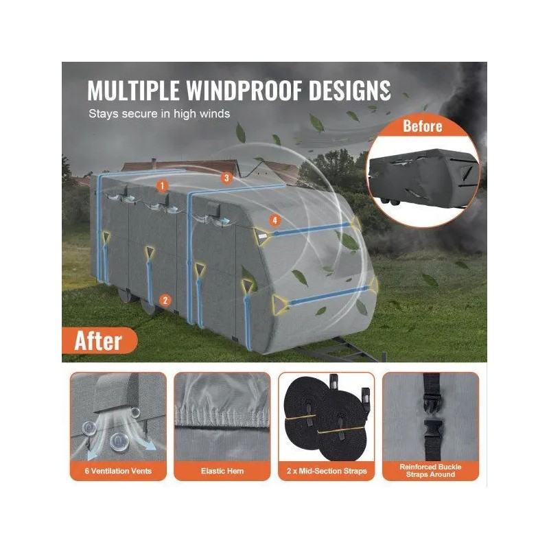 28-31 ft Travel Trailer Cover 300D Oxford Fabric RV Cover