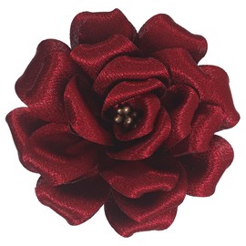 Mecool Rose Hair Clip Party Wedding Brooch Corsage Hair Head Clip Headpiece Flower Hair Pin Rose Hair Barrette Accessories for Women Girls Dark Red