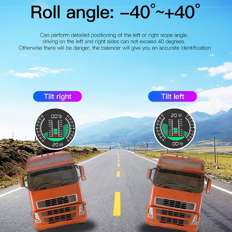 Carbon Fiber Style HUD HeadUp Display Slope Meter Overspeed Water