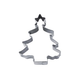 Staedter Fir Tree with Star Cookie Cutter, Silver, 6 cm