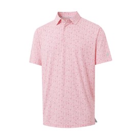 MICHEL ROUEN Golf Shirts for Men Performance Lightweight Quick Dry Pattern Collared Mens Polo Shirts Short Sleeve