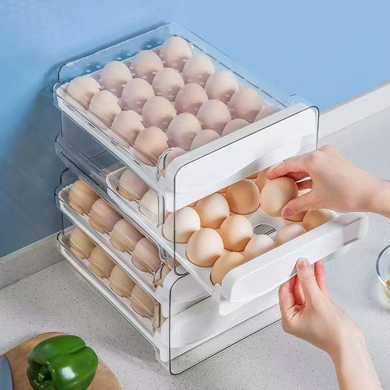 Mxsapve Egg Holder for Fridge 40 Eggs Container Holders Dispenser
