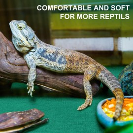 Haull 4 Pcs 24" x 47" Reptile Carpet Pet Terrarium Floor Liners Bedding Substrate Liner Supplies Reptile Cage Mat Tank Accessories for Lizard Bearded Dragon Tortoise Snake Leopard (Green)