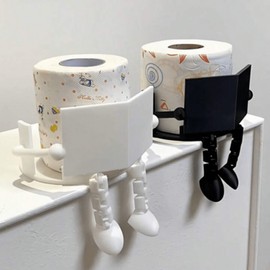 3D Printed Sitting Figure Toilet Paper Holder - Decorative No-Drill Bathroom Storage Rack