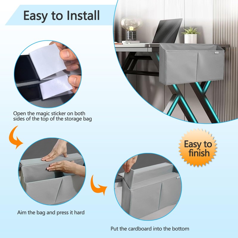 BYXEPA Desk Storage Bag, Table Storage Organizer For Computer, Gaming