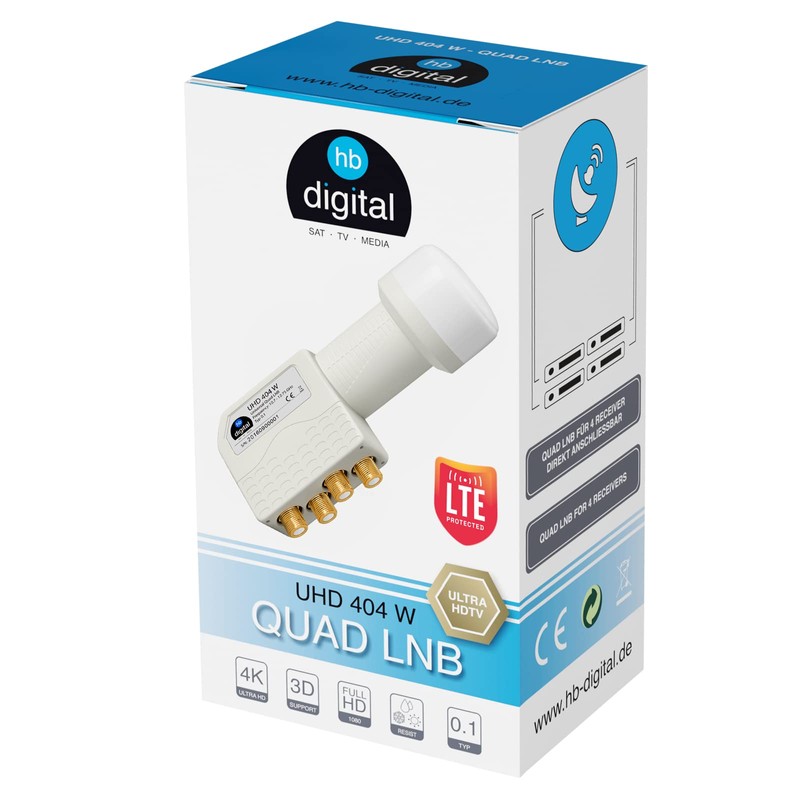 HB-DIGITAL 2x Quad LNB LNC 4 Subscriber Direct (2 Pieces)