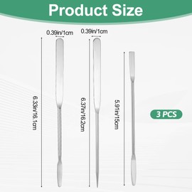 3 Pcs Makeup Spatula Foundation Spatula Kit, Stainless Steel Beauty Cosmetic Spatulas Face Cream Applicator Double Edged Face Mask Spatulas for Application Foundation