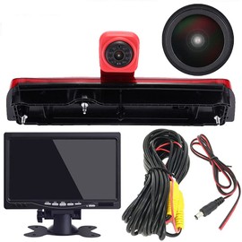 1280 x 720 Pixels Third 3rd Car Top Mount Brake Light Camera Brake Light Reversing Camera Replacement for VW Crafter 2017 Transporter Van Transporter Business MPV SUV Bus + 7 Inch Reverse Monitor