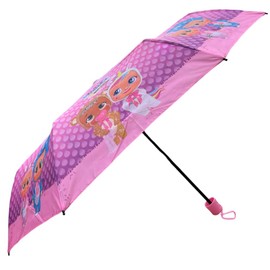 CARTOON Kids Folding Umbrella Cry Babies Fiberglass Frame 8 Spoke Umbrella Bag Umbrella, pink