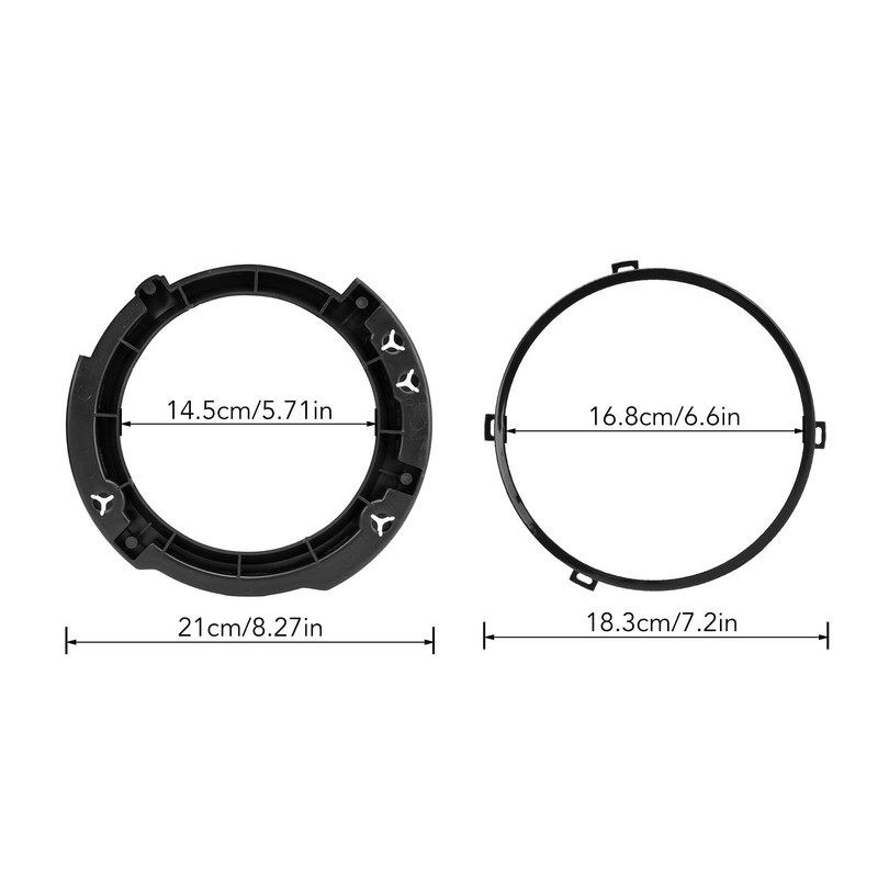 7 Round Headlight Mounting Bracket Ring Set for JK 2007-2017