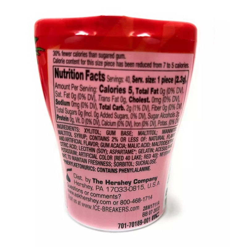 ICE BREAKERS Ice Cubes, Fruit Punch, Sugar Free, 40 Piece