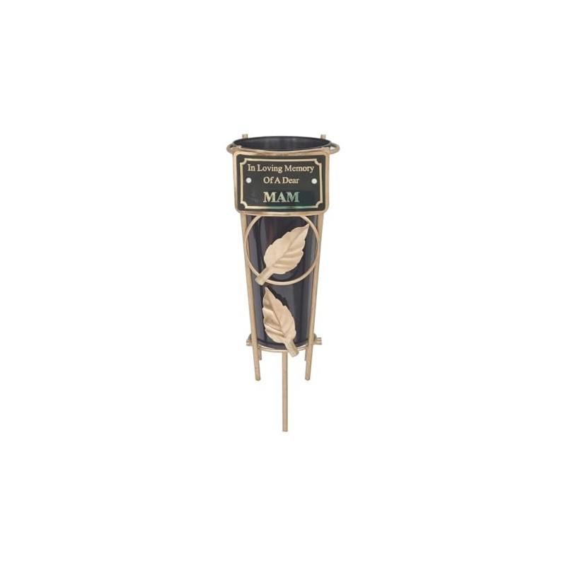 Graveside Memorial Flower Holder Vase – Durable Metal Spike Grave