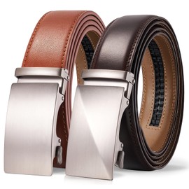 TANGCHAO Men's Belt, Leather Belt Ratchet Automatic Buckle for Men Business Suit Jeans, 35 mm Belt, Adjustable Size