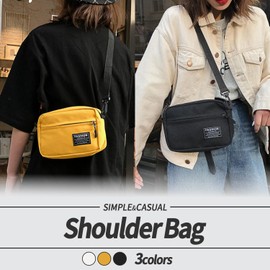 sakurart Shoulder Bag, Cross-body Design, Inexpensive, Men's, Canvas, Women's, Lightweight, Small, Compact, Mini Bag, Small Items, Canvas, Sacoche, Messenger, Unisex, white