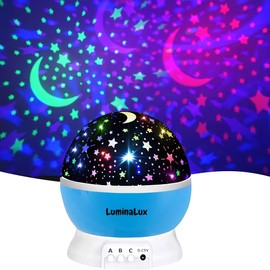 LuminaLux Night Light Kids Star Projector 2025 Lamp with 8 Lighting Modes Sky Projector 360° Rotate Baby Kids Bedside Gift for Boys Girls Presents Bedroom Ceiling Party (Blue)