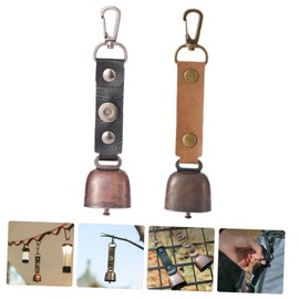 WOONEKY 2pcs Outdoor Bell Pendant Vintage Style Lost Bells for Camping Hiking and Pet Accessories Loud Sound Alert for Enhanced Safety