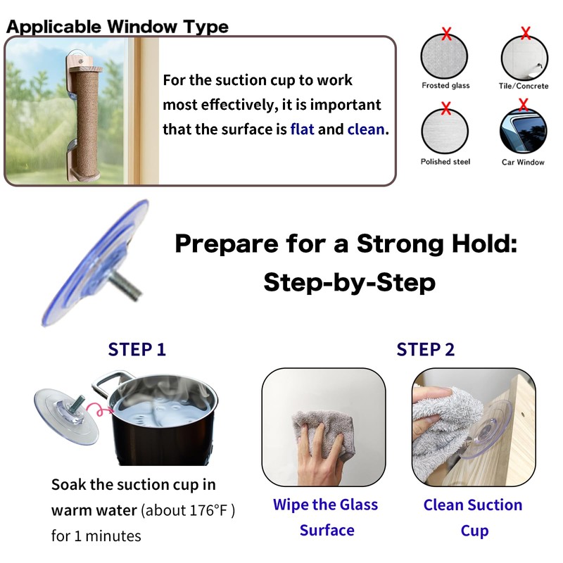 Cat Window Perch Set, 3-in-1 Set wtih Carpet Bed &