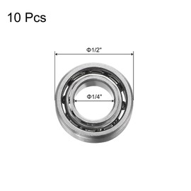 sourcing map R188 Deep Groove Ball Bearings 1/4" x 1/2" x 3/16" Open Design Chrome Steel